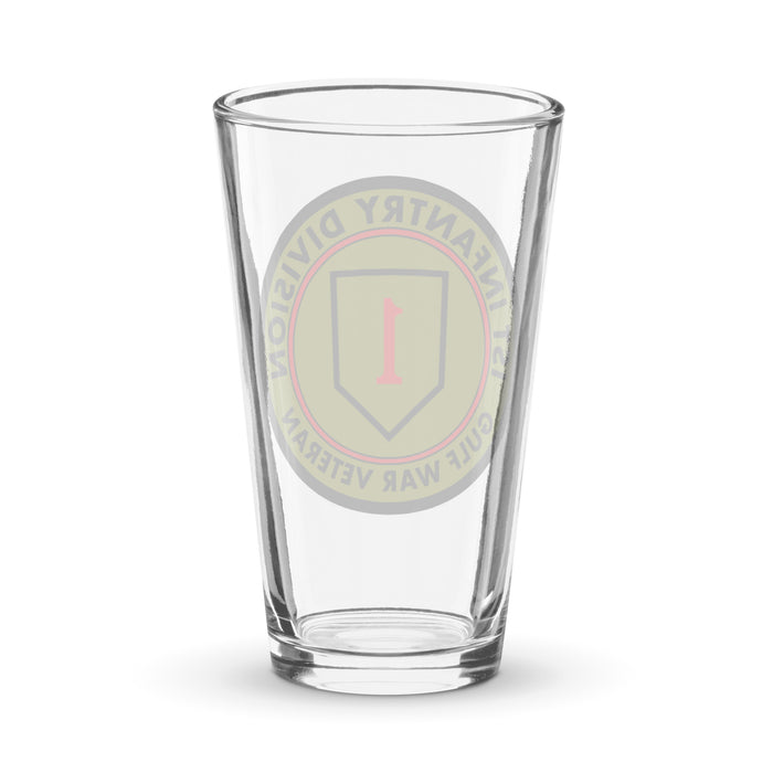1st Infantry Division Gulf War Veteran Beer Pint Glass Tactically Acquired   