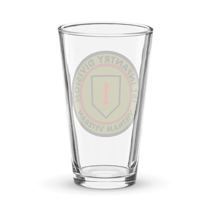 1st Infantry Division Vietnam Veteran Beer Pint Glass Tactically Acquired   