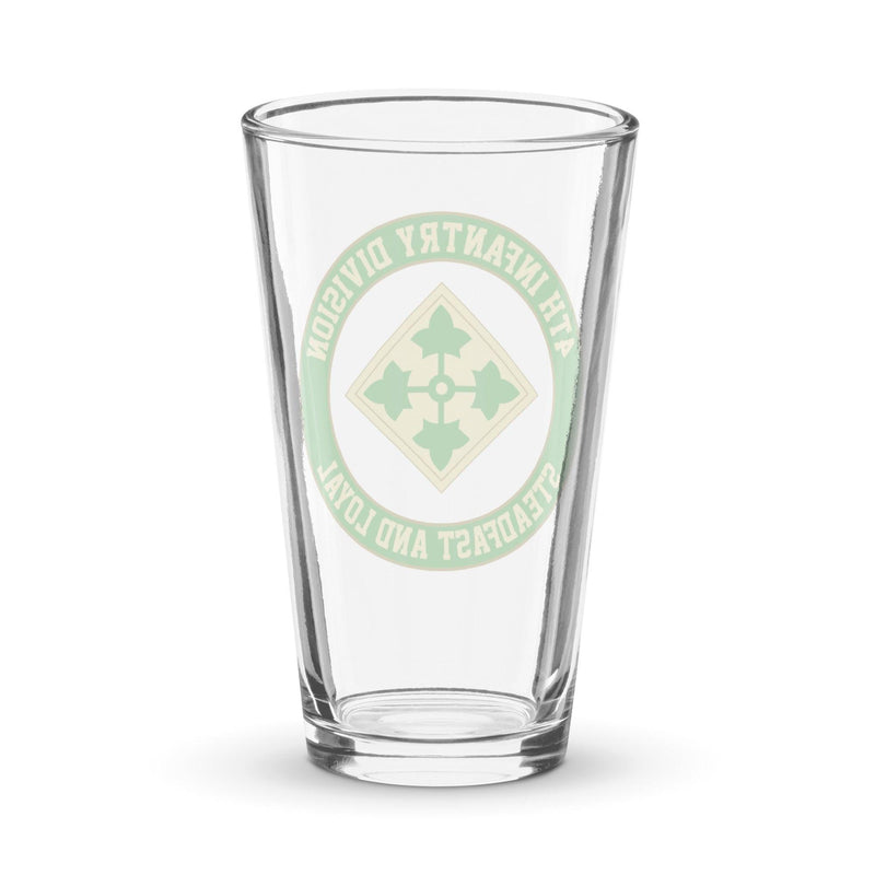 4th Infantry Division Steadfast & Loyal Beer Pint Glass