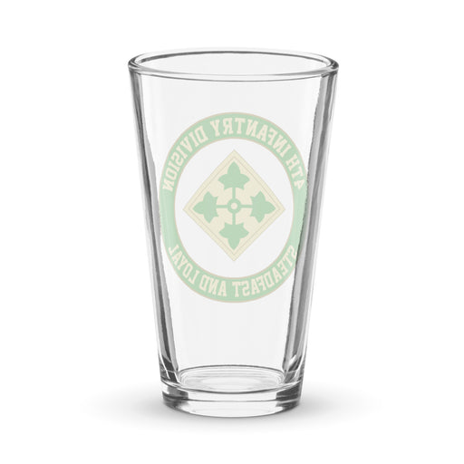 4th Infantry Division Steadfast & Loyal Beer Pint Glass Tactically Acquired   