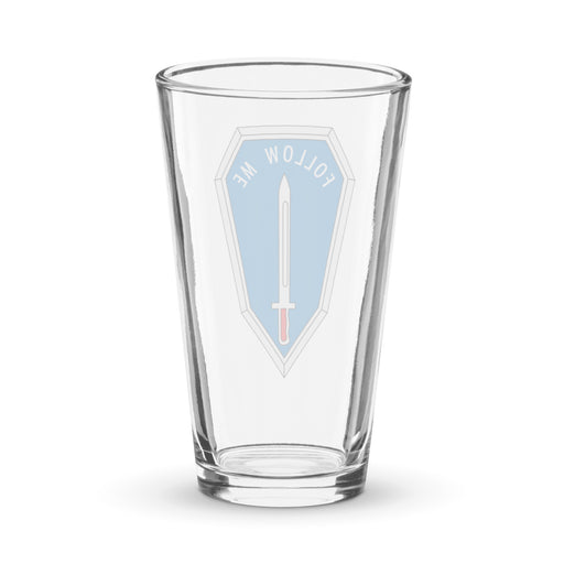 U.S. Infantry School Emblem Beer Pint Glass Tactically Acquired   