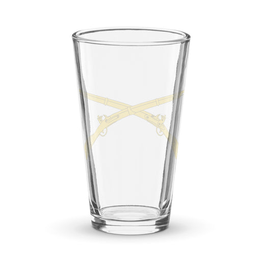 U.S. Infantry Crossed Rifles Beer Pint Glass Tactically Acquired   