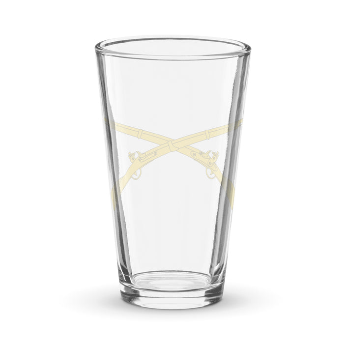 U.S. Infantry Crossed Rifles Beer Pint Glass Tactically Acquired   