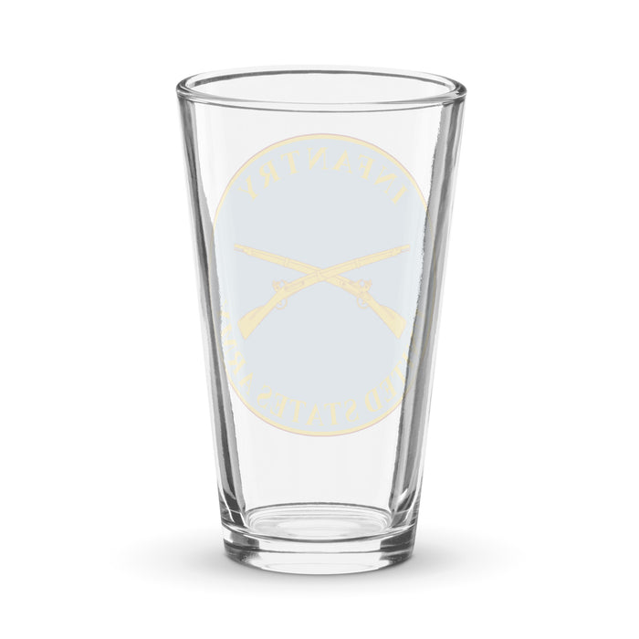 U.S. Infantry Branch Plaque Beer Pint Glass Tactically Acquired   