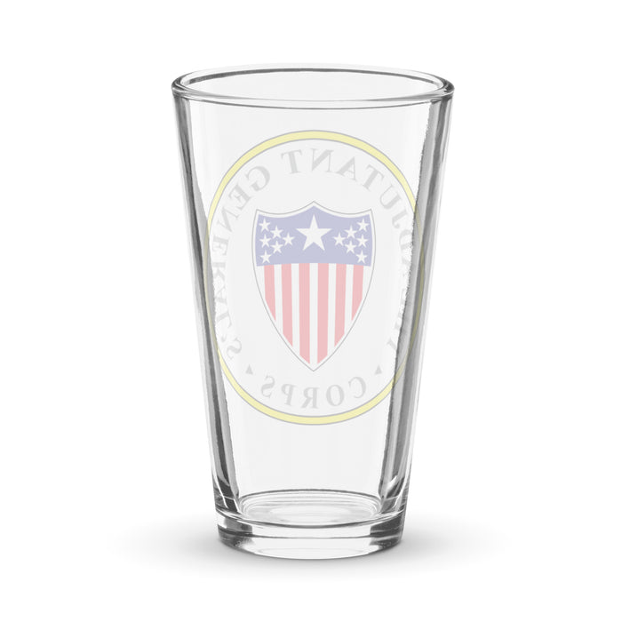 U.S. Army Adjutant General's Corps Branch Plaque Beer Glass Tactically Acquired   