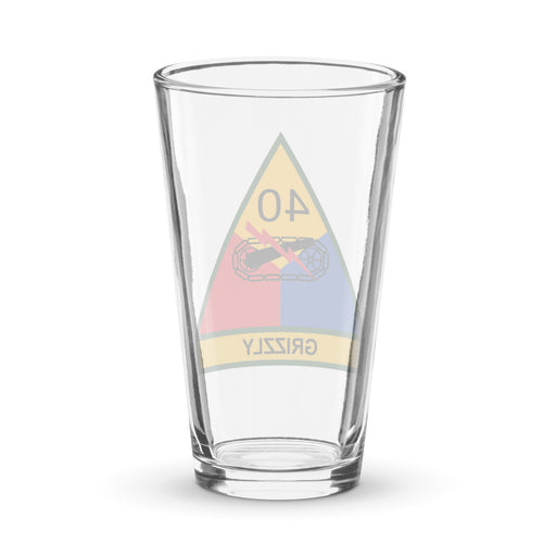 40th Armored Division Beer Pint Glass Tactically Acquired   