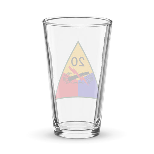 20th Armored Division Beer Pint Glass Tactically Acquired   