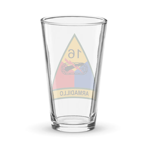 16th Armored Division Beer Pint Glass Tactically Acquired   