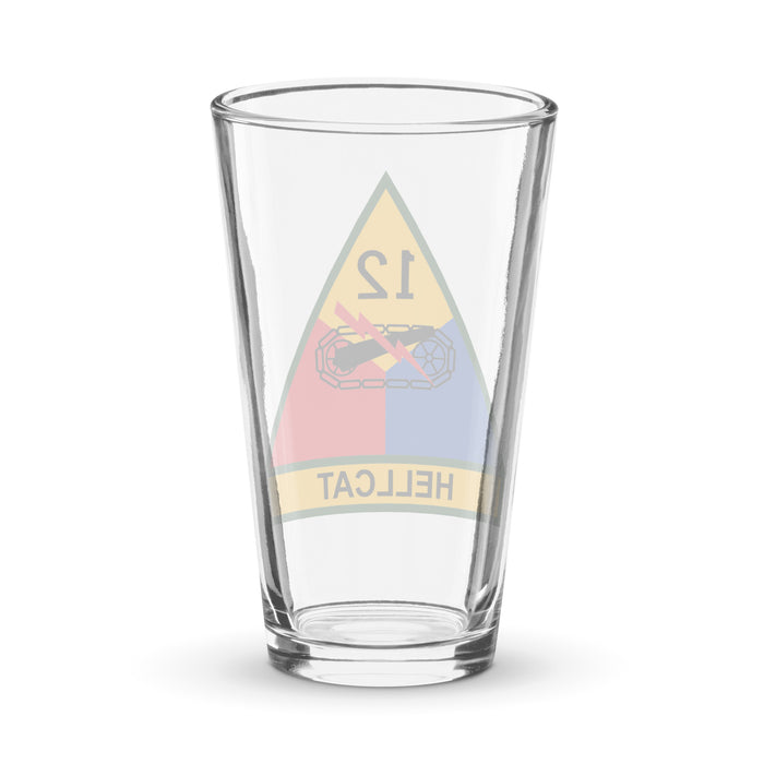 12th Armored Division Beer Pint Glass Tactically Acquired   