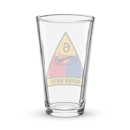 6th Armored Division Beer Pint Glass Tactically Acquired   