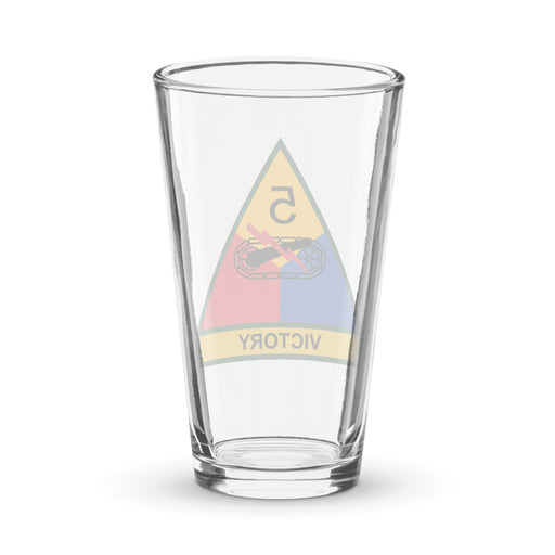 5th Armored Division Beer Pint Glass Tactically Acquired   