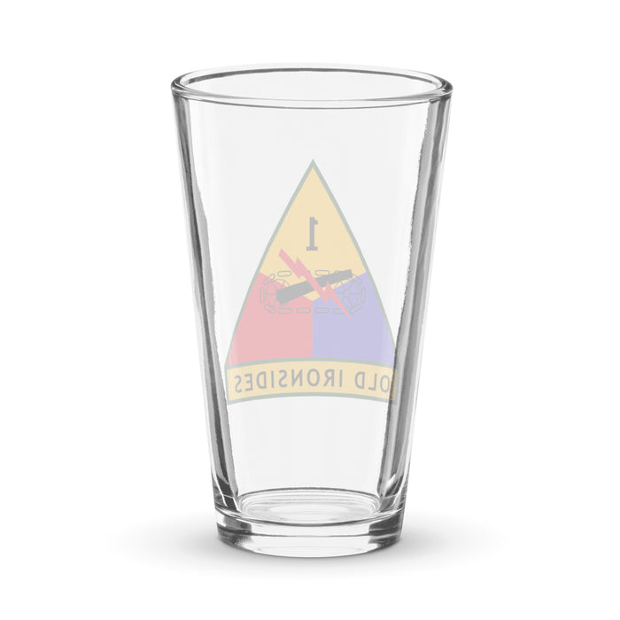 1st Armored Division Beer Pint Glass Tactically Acquired   