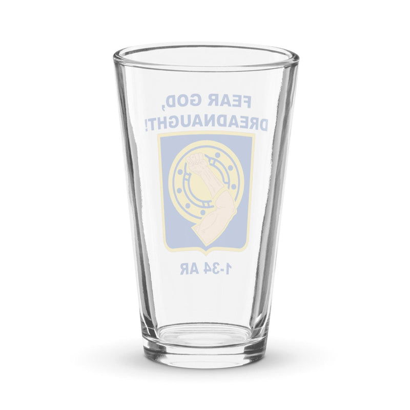 U.S. Army 1-34 Armor Regiment Beer Pint Glass