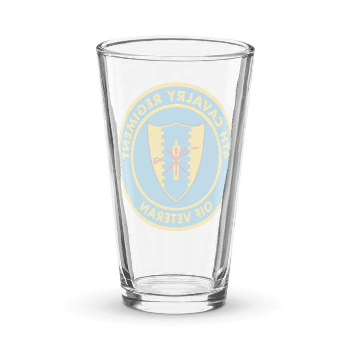 4th Cavalry Regiment OIF Veteran Beer Pint Glass Tactically Acquired   