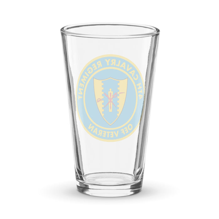 4th Cavalry Regiment OEF Veteran Beer Pint Glass Tactically Acquired   