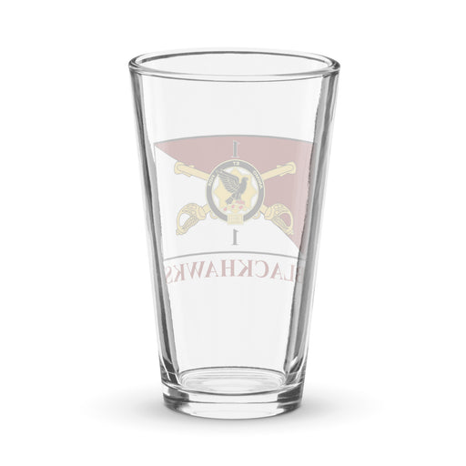 1-1 CAV "Blackhawks" Beer Pint Glass Tactically Acquired   