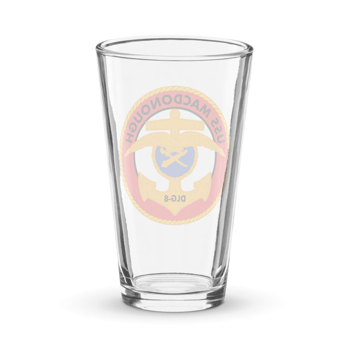 USS Macdonough (DLG-8) Beer Pint Glass Tactically Acquired   