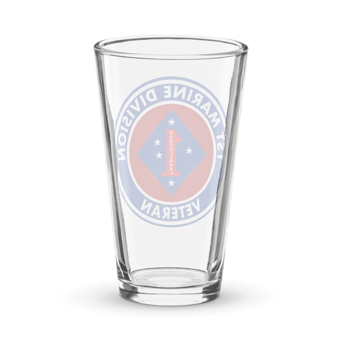 1st Marine Division Veteran Beer Pint Glass Tactically Acquired   
