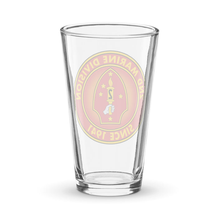 2nd Marine Division Since 1941 Beer Pint Glass Tactically Acquired   