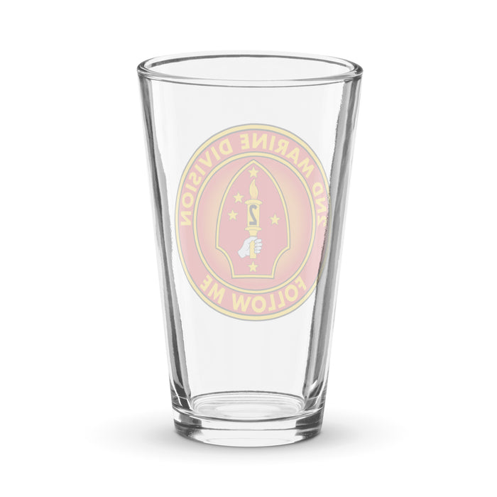 2nd Marine Division Follow Me Motto Beer Pint Glass Tactically Acquired   