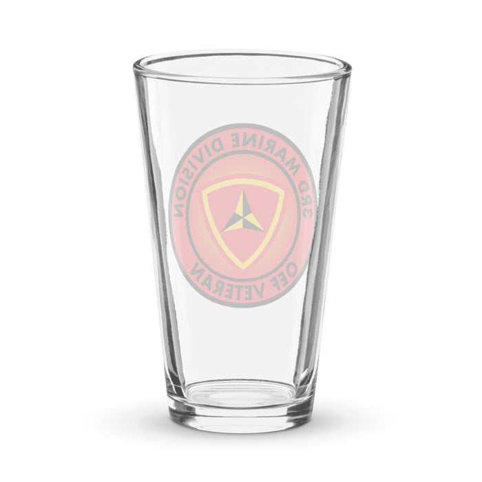 3rd Marine Division OEF Veteran Beer Pint Glass Tactically Acquired   
