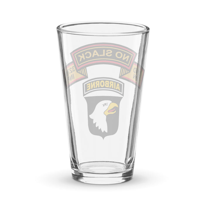 2-327 Infantry 'No Slack' 101st Airborne SSI Beer Glass Tactically Acquired   
