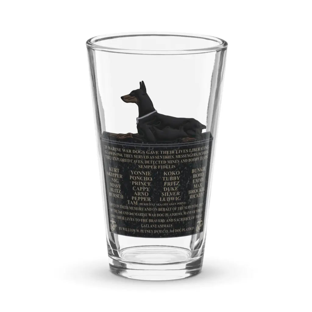 Doberman War Dog Memorial USMC WW2 Legacy Pint Glass Tactically Acquired Default Title  