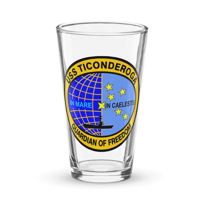 USS Ticonderoga (CV-14) Pint Beer Glass Tactically Acquired Default Title  