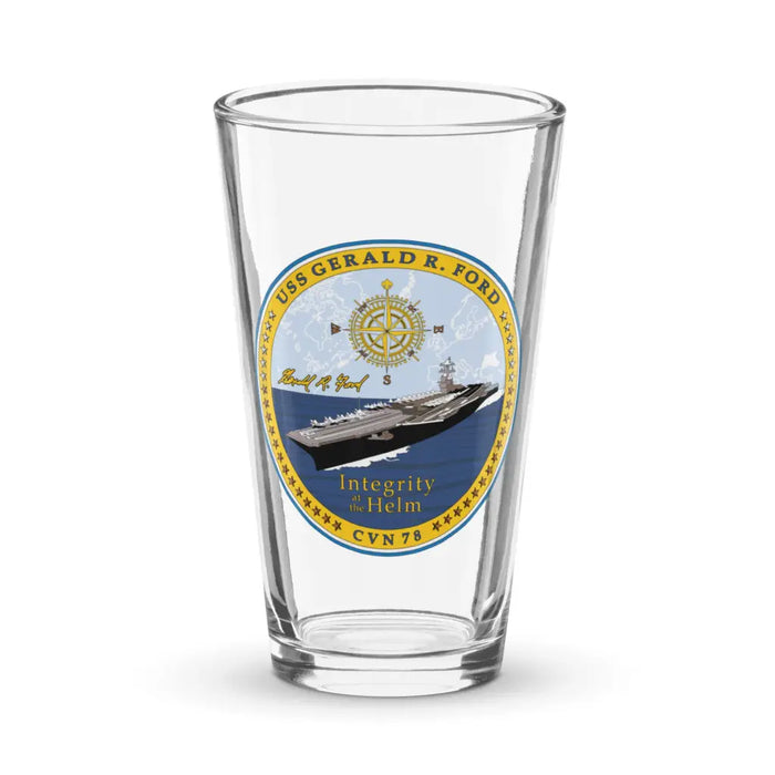 USS Gerald R. Ford (CVN-78) Beer Pint Glass Tactically Acquired Default Title  