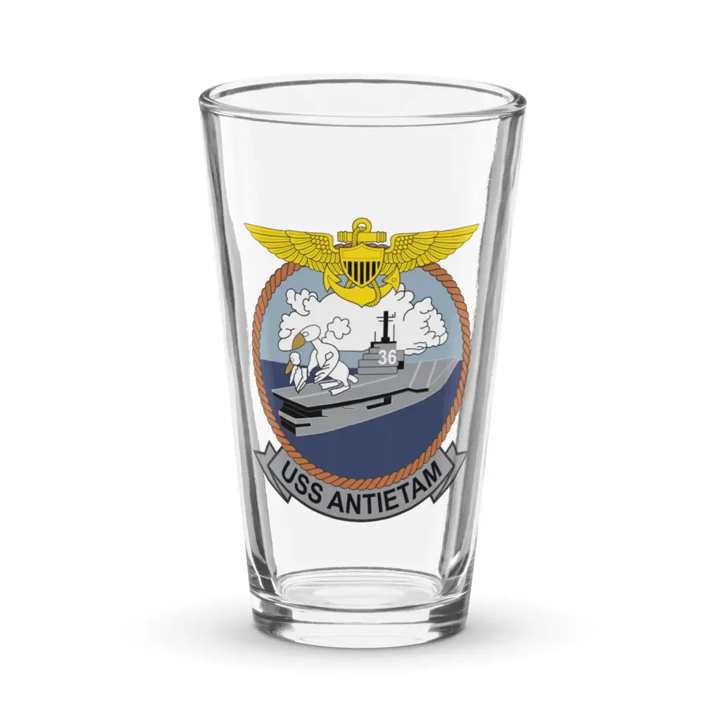 USS Antietam (CV-36) Beer Pint Glass Tactically Acquired Default Title  