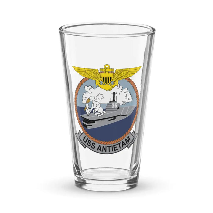 USS Antietam (CV-36) Beer Pint Glass Tactically Acquired Default Title  