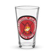 1st Battalion 8th Marines (1/8 Marines) Since 1940 Beer Pint Glass Tactically Acquired Default Title  