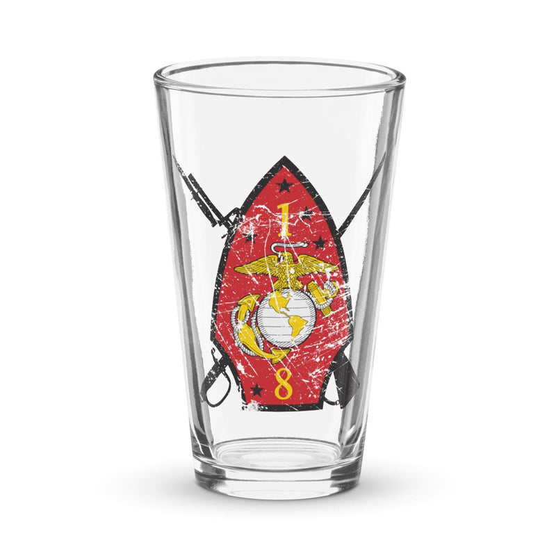 1st Bn 8th Marines (1/8 Marines) Beer Pint Glass