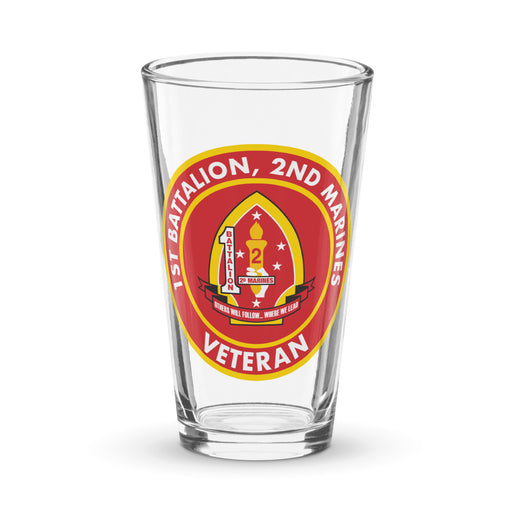 1st Bn 2nd Marines (1/2 Marines) Veteran Beer Pint Glass Tactically Acquired Default Title  