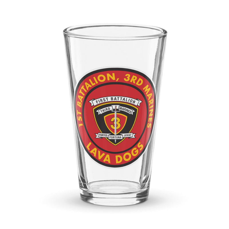 1/3 Marines 'Lava Dogs' Motto Beer Pint Glass