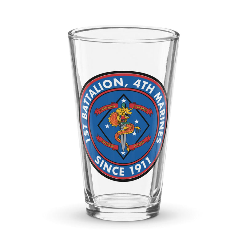 1st Bn 4th Marines (1/4 Marines) Since 1911 Beer Pint Glass