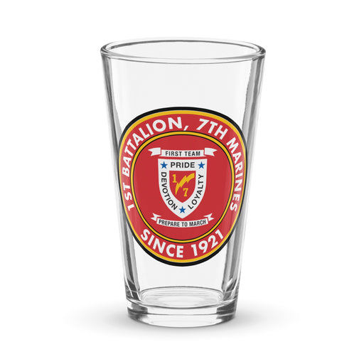 1st Bn 7th Marines (1/7 Marines) Since 1921 Beer Pint Glass Tactically Acquired Default Title  