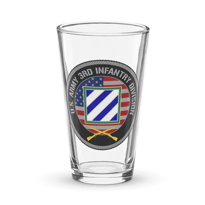 3rd Infantry Division American Flag Beer Pint Glass Tactically Acquired Default Title  