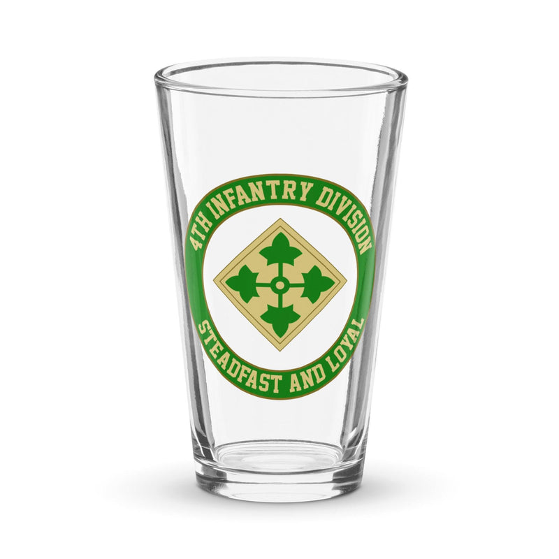 4th Infantry Division Steadfast & Loyal Beer Pint Glass