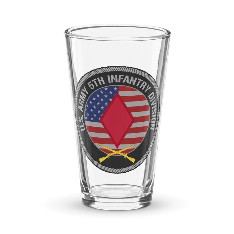 5th Infantry Division American Flag Beer Pint Glass