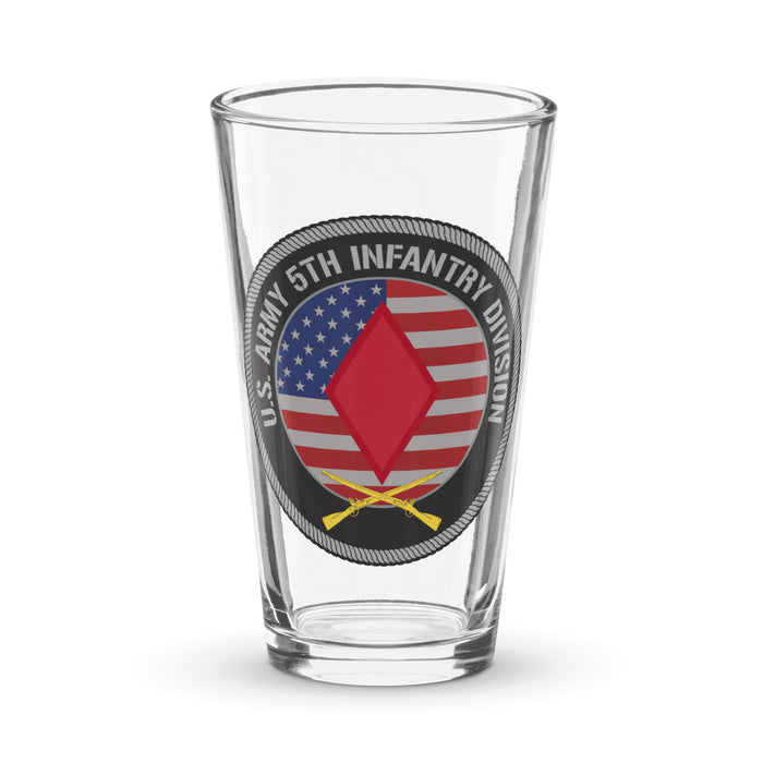 5th Infantry Division American Flag Beer Pint Glass Tactically Acquired Default Title  