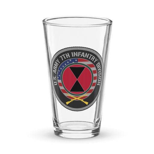 7th Infantry Division American Flag Beer Pint Glass Tactically Acquired Default Title  