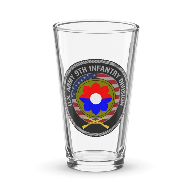 9th Infantry Division American Flag Beer Pint Glass