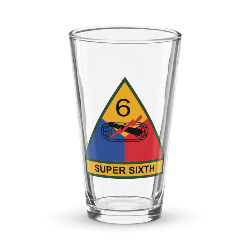 6th Armored Division Beer Pint Glass