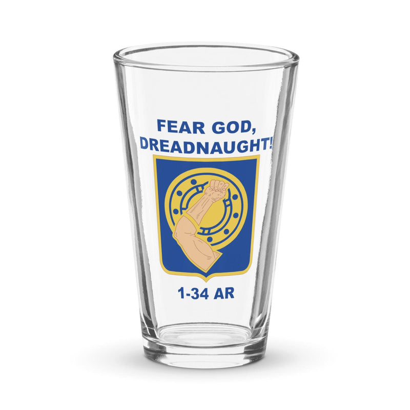 U.S. Army 1-34 Armor Regiment Beer Pint Glass