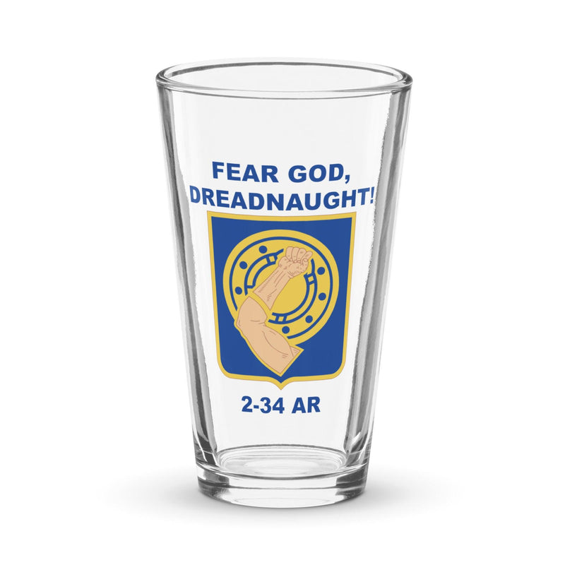 U.S. Army 2-34 Armor Regiment Beer Pint Glass