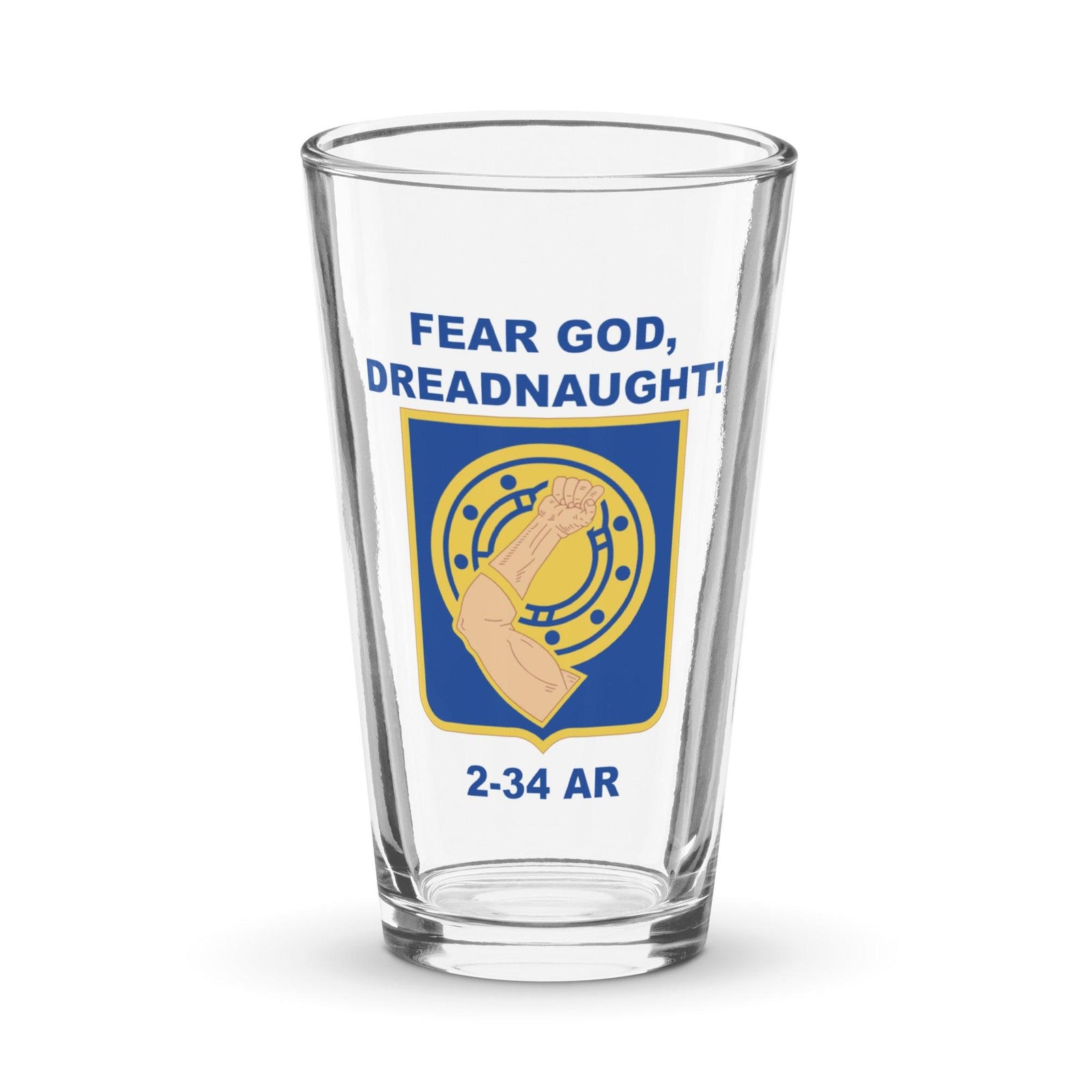 U.S. Army 2-34 Armor Regiment Beer Pint Glass Tactically Acquired Default Title  