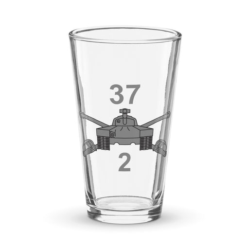 U.S. Army 2-37 Armor Regiment Beer Pint Glass Tactically Acquired Default Title  