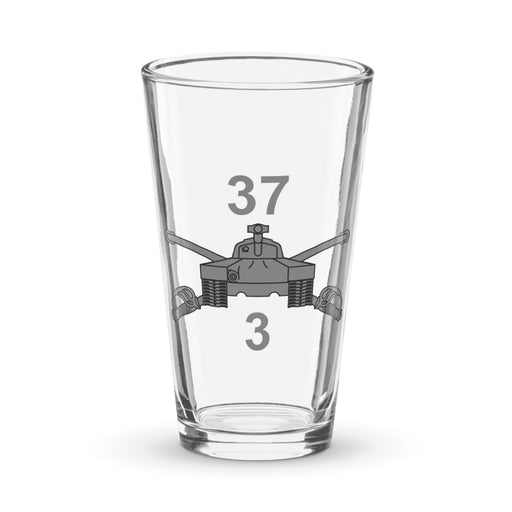 U.S. Army 3-37 Armor Regiment Beer Pint Glass Tactically Acquired Default Title  