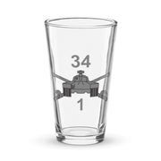 U.S. Army 1-34 Armor Regiment Pint Beer Glass Tactically Acquired Default Title  